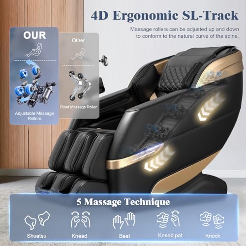 YONISEE 4D SL-Track Massage Chair with Zero Gravity & Heating
