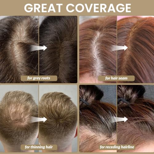 VOLLUCK Light Brown Root Touch Up Powder 0.14oz Instant Gray & Thinning Hair Concealer