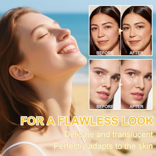 Mineral Sunscreen Setting Powder, SPF 35 Brush Sunscreen Powder for Face & Scalp, Long Lasting Lightweight Breathable, Oil Control Natural Matte Finish (#02 Fair)