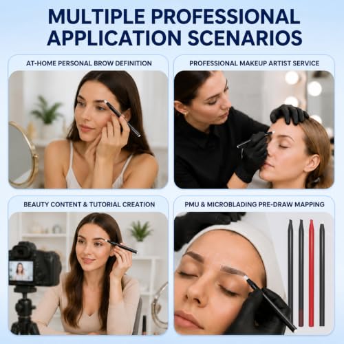 Microblading Eyebrow Pencil Set 4Pc - Waterproof Brow Mapping