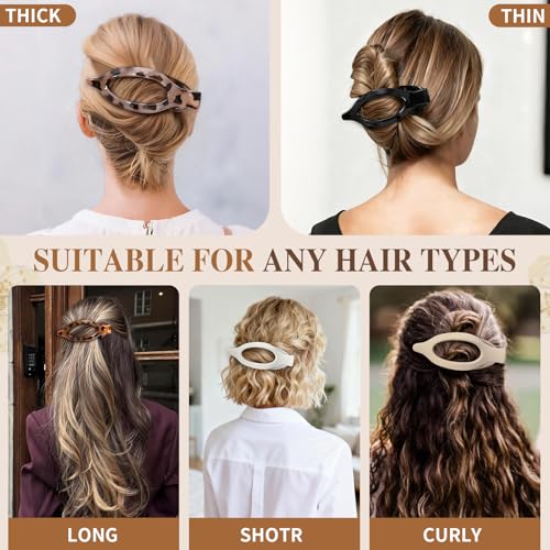 10 Pcs Flat Hair Clips Set for Thick & Thin Hair