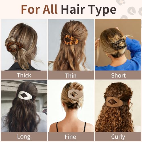 Large Hair Claw Clips 4.2" - 10 Pack Flat Clips for Thick Hair