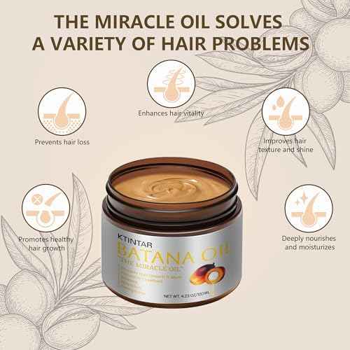 100% Natural Raw Batana Oil for Hair Growth, Unrefined & Organic Dr Sebi Hair Growth Oil From Honduras, Prevents Hair Loss, Eliminates Split Ends, Enhances Thickness 4.23 Fl Oz (Pack of 1)