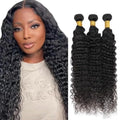 #1B Deep Wave Human Hair Bundles 30 Inch - 3 Pack