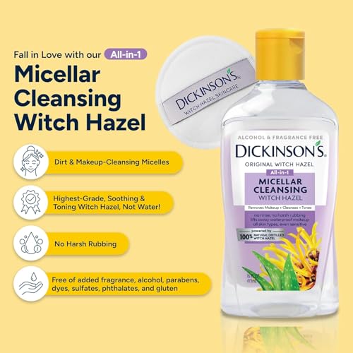 Dickinson's Micellar Witch Hazel Makeup Remover, 16oz