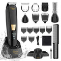 Hatteker Mens Body Hair Beard Trimmer Groin Trimmer Mens Grooming Kit Electric Razor Body Shaver Groomer Waterproof 6 in 1