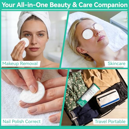 300 Cotton Rounds - Lint Free Makeup Pads for Face Cleansing