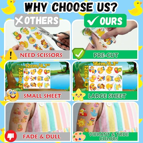 96 Rubber Duck Temporary Tattoos - Party Favors & Stickers
