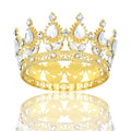 YARIEW Gold Crown Flower Tiara with Rhinestones for Weddings & Parties