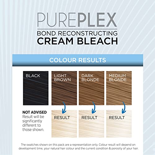 Knight & Wilson PurePlex Bond Reconstructing Cream Hair Bleach, Lifts up to 8 Shades, Protects & Repairs during Lightening. Complete bleaching kit with tint bowl and brush. Ammonia Free.