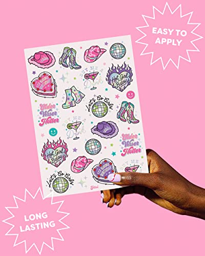Birthday Party Temporary Tattoos - 44 Metallic Tats