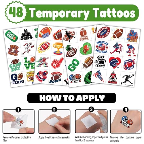 72-Piece Football Party Favors Set with Punch Balloons & Tattoos