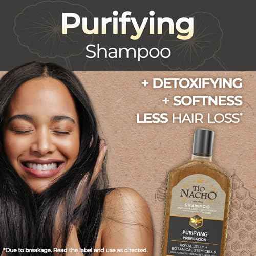 Tio Nacho Shampoo, Purifying with Royal Jelly, Infused with Botanical Stem Cells for Intense Hair and Scalp Purification + Detoxifying Balance, 14 Fluid Ounces (3 Pack)