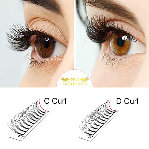 Premade Fans Eyelash Extensions 4D-D-0.10-15 Short Stem Premade Volume Eyelash Extensions .07 .10 C D Curl Pre made Lash Fans 9 to 20 mm Volume Lash Extensions (4D-D-0.10,15mm)