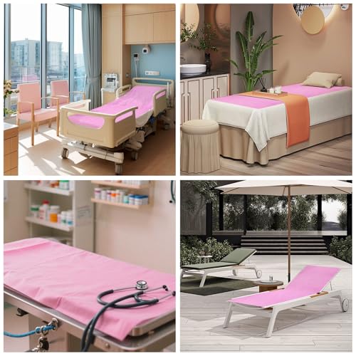 50 PCS Massage Table Sheets Pink - 31'' x 70'' Disposable Bed Covers for Spa and Salon - Soft and Hygienic Disposable Sheets for Professional Use, Ideal for Massage Therapy Tables