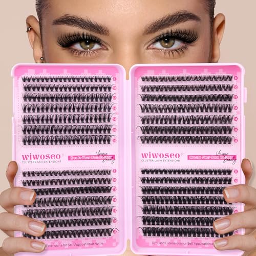 Wiwoseo Cluster Lash Extensions 560pcs - D Curl 8-16mm