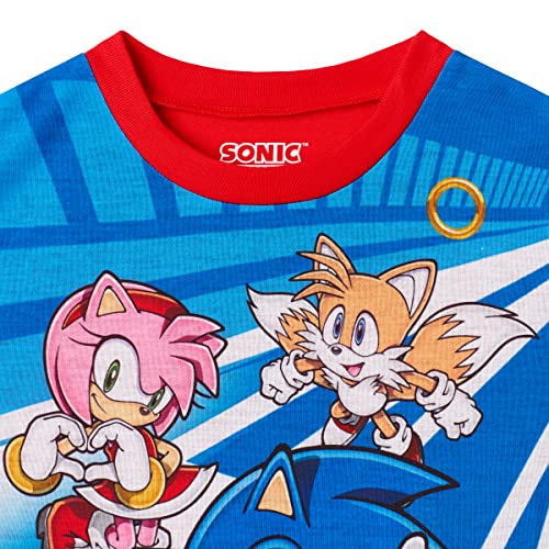 Sonic The Hedgehog Boys Pajamas for Kids 4 Piece Sleepwear Sets for Boys Pajama Bottoms and Sleep Shirts