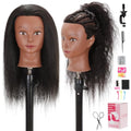 YODIDI 100% Human Hair Mannequin Head 16" with Table Clamp