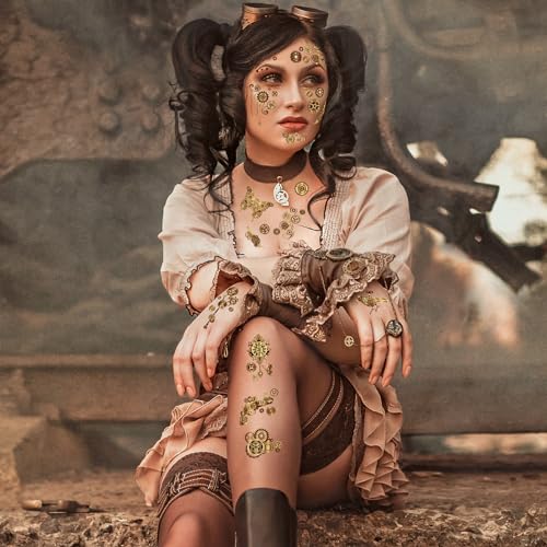 Steampunk Temporary Tattoos Face Tattoos Sheet Set