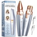 VG VOGCREST Sky Blue 2-in-1 Facial & Eyebrow Trimmer, Painless USB Rechargeable with LED Light