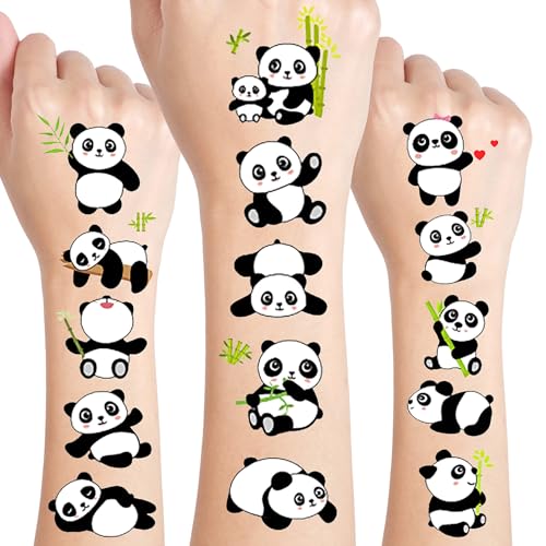 Panda Temporary Tattoos 24 Sheets - Waterproof Party Favors