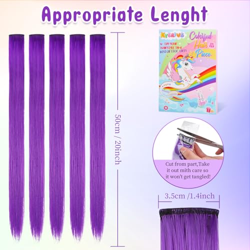 Kyerivs Purple Clip-in Hair Extensions 24pc 20 Inch