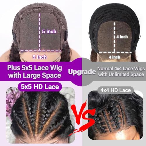 UCUVIC 18-Inch Curly Bob Wig - Glueless Human Hair Lace Front for Black Women