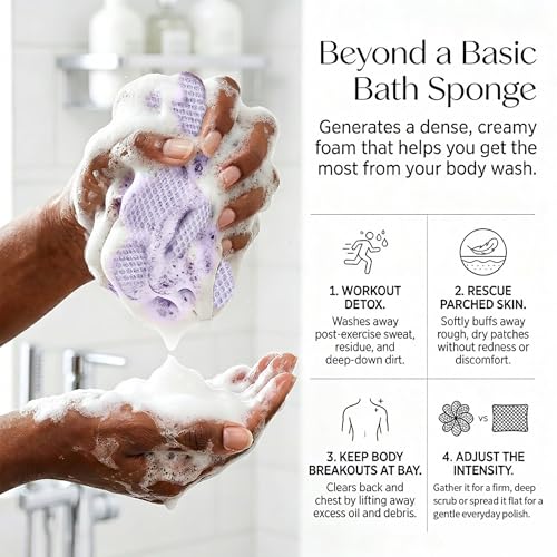 African Net Sponge 3 Pack Ocean Blue — Exfoliating Back Scrubbers, Quick-Dry
