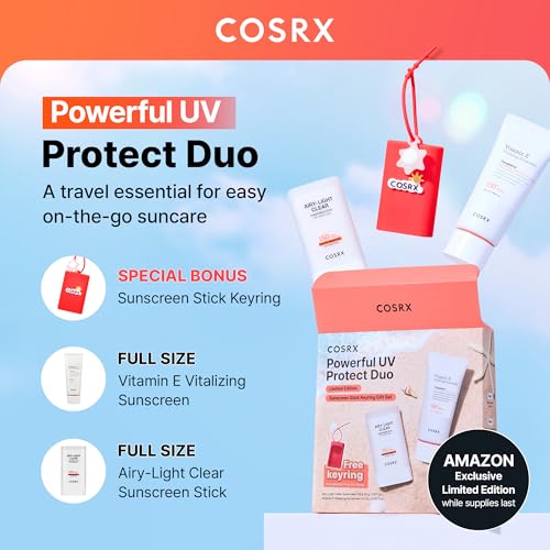 COSRX Vitamin E Sunscreen & Airy Sunstick Duo with Keyring - SPF 50+