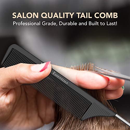 Professional 8.8" Tail Comb - Carbon Fiber & Stainless Steel