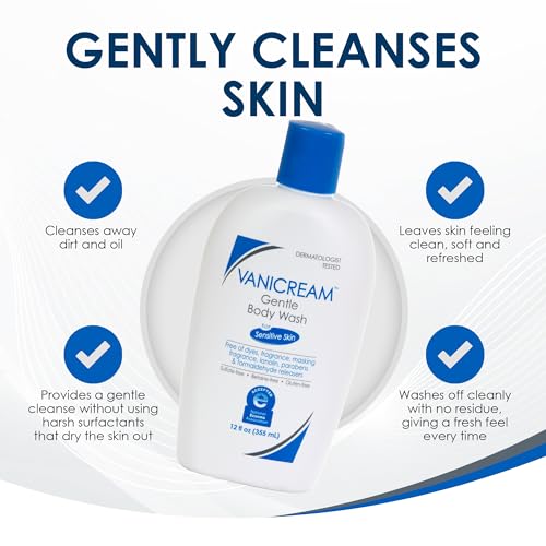 Vanicream Gentle Body Wash for Sensitive Skin, 12 Fl Oz
