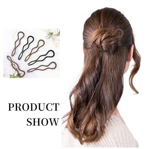 French Hair Pins U-Shaped Wavy Design for Women, 6 Pack