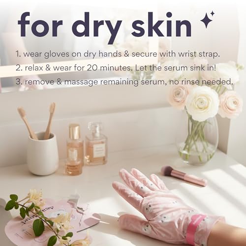 Dearcloud Peach Honeysuckle Hand Mask 3-Pack with Shea Butter & Glycolic Acid