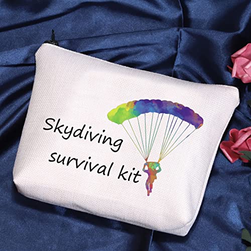 POFULL Sky Diving Gifts Skydiving Survival Kit Parachute Jump Gift Skydiver Adventure Zipper Pouch Bag (Skydiving survival kit bag)