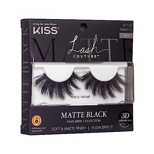 KISS Lash Couture 16mm Matte Black 3D Volume Faux Mink Lashes