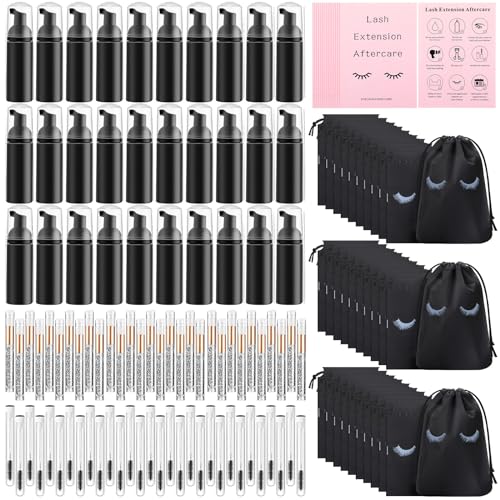 150 Pcs Eyelash Extension Aftercare Kit with Shampoo Bottles