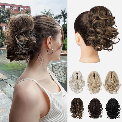 REECHO Curly Ponytail Extension Claw Clip 9" Short