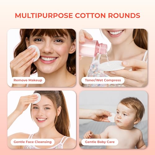 CALLA BEAUTY 700 Count Cotton Pads Bundle - 3D Rounds & Soft Pads