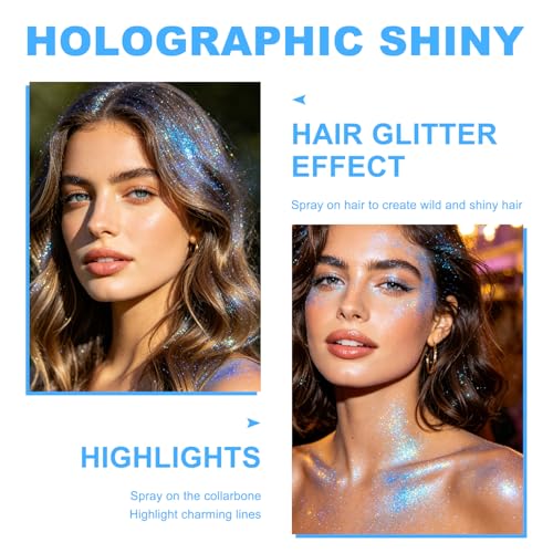 Holographic Glitter Spray Powder – Hair & Body Shimmer (2 Pack)