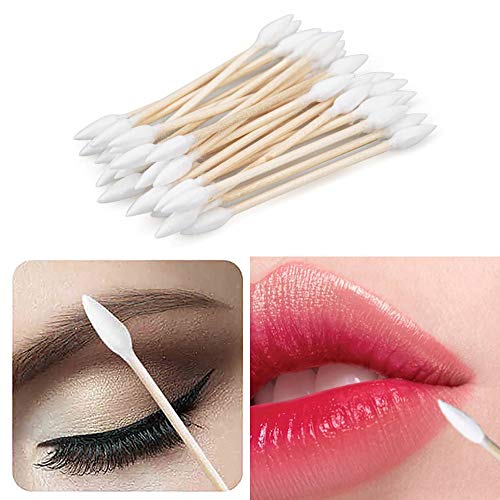 Hedume 2500 Wooden Cotton Swabs, Double-Pointed Tips (25 Packs)