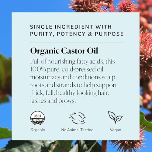 Sky Organics Organic Castor Oil for Eyelashes & Brows, 1 fl oz