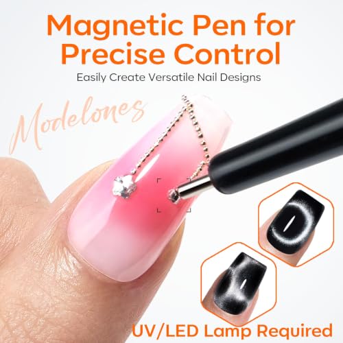 modelones Cat Eye Magnet 15PCS for Magnetic Gel Nail Art - DIY Halloween Effect