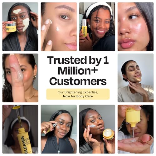 Gleamin Glow Body Bar - Turmeric and Kojic Acid Soap with Vitamin C for Visible Brightening & Smooth Texture - Helps Fade the Look of Dark Spots & Prevent Ingrowns - Vegan - 100g