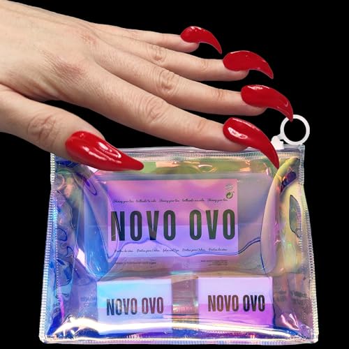 NOVO OVO 3D Eagle Claw nails kit, 1 Full Cover Curved Stiletto Nail tips (120pcs) with 2 Solid Sulpture Gel Glue (20ml each), to Make Press on x Extension Acrylic Hawk Raptor Sharp Fake Cosplay Nails