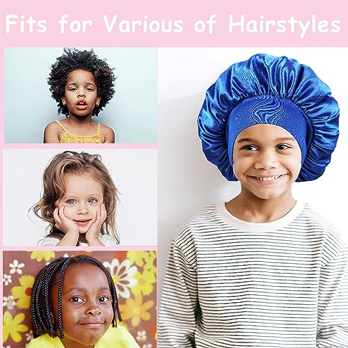 Kids Silk Bonnets for Sleeping - Set of 3