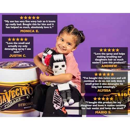 Suavecito Kid's Detangling Spray - Nourishing & Gentle Plant Based Detangler, Calming Chamomile Scent - Free of Sulfates, Parabens, and Phthalates - Cruelty Free 8 oz