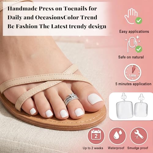 Ouligay 120PCS Square Gel X Toe Nail Tips - 12 Sizes