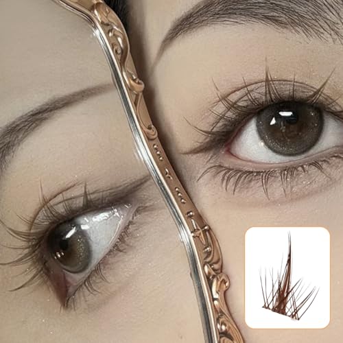 Lash Clusters 3D Fake Eyelashes Clusters DIY Individual Eyelash Clusters Thin Invisible Lash Band£¨FairyBrown£©