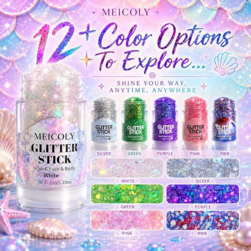 Red Glitter Stick Jumbo 1.23 oz - Face & Body Sparkle
