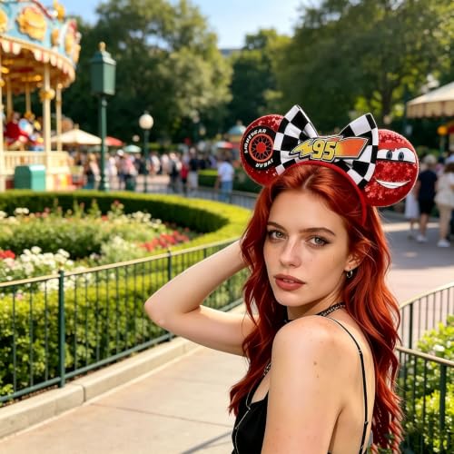 Red Car Mouse Ears Headband – Sequin Theme Park Costume